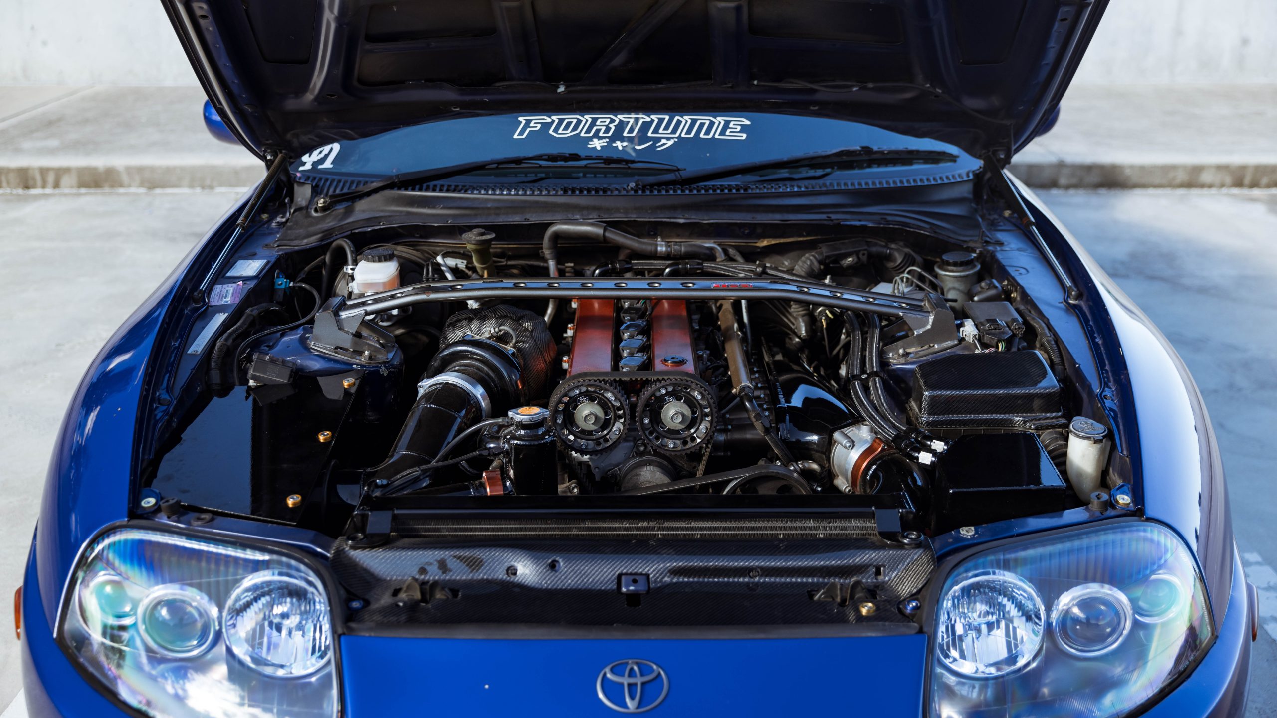 Toyota Supra MkIV close up of engine