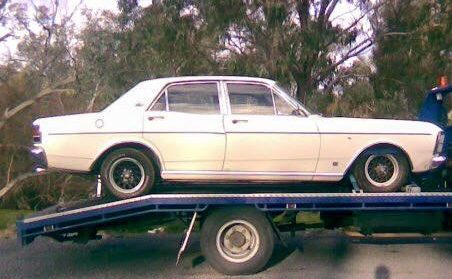 Laid up 1968 Ford Falcon 500 XT on trailer